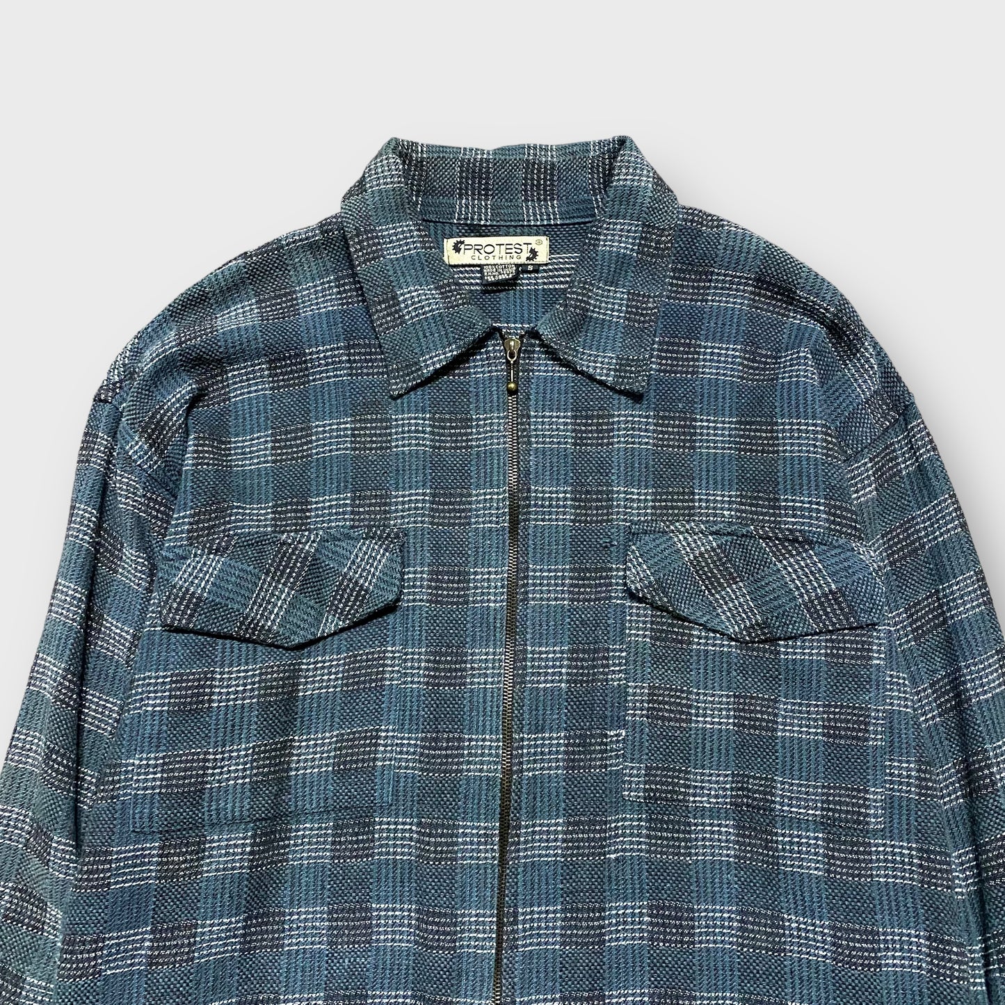 “PRO TEST” plaid pattern zip up jacket