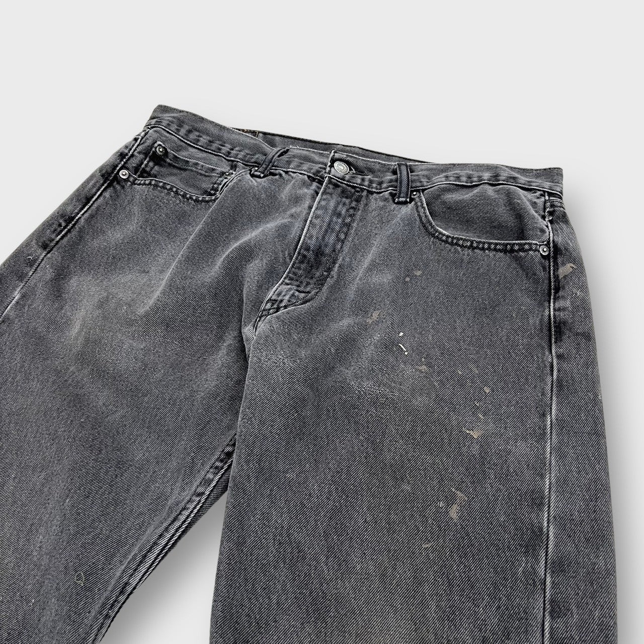 00’s “LEVI’S” “505” black damage denim