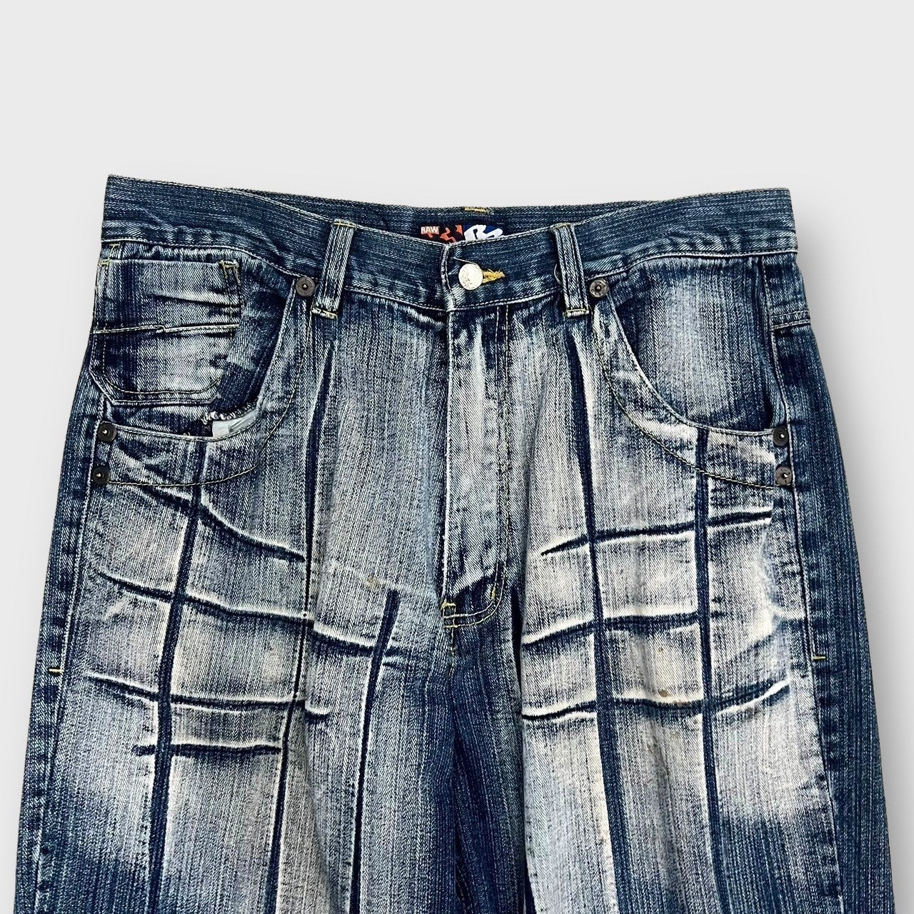 90’s “RAW SINCE”
Woshed pattern wide denim pants