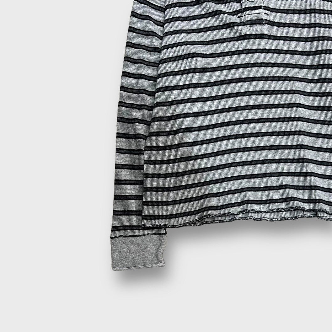 00’s “OLD NAVY”
henry-neck border pattern thermal shirt