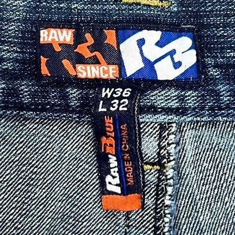 90’s “RAW SINCE”
Woshed pattern wide denim pants
