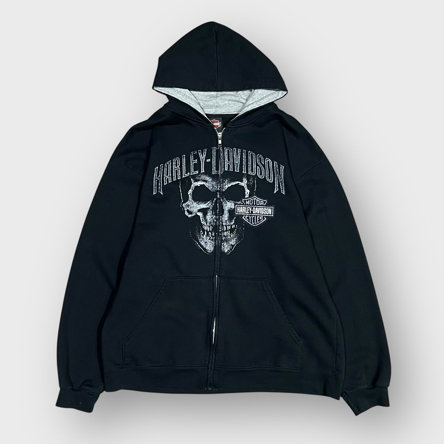 00’s “HARLEY-DAVIDSON”
skull design zip up hoodie