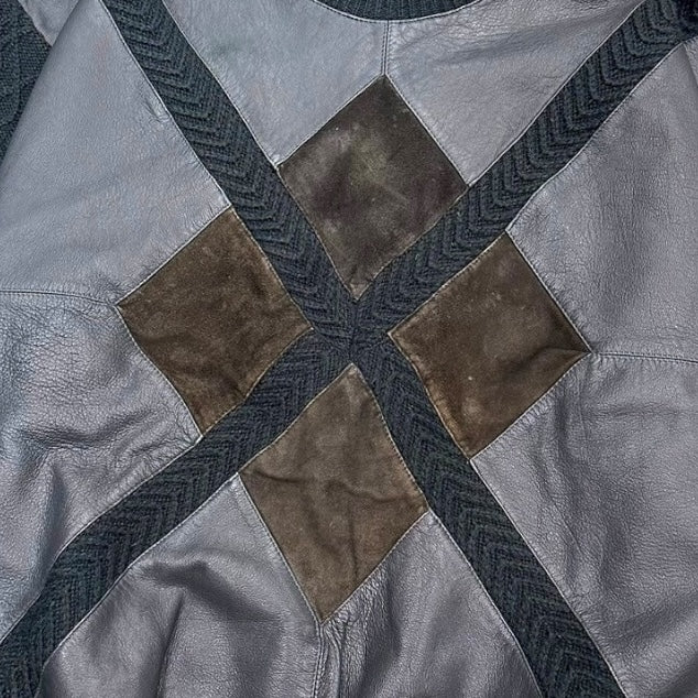 80’s-90’s switching leather design knit