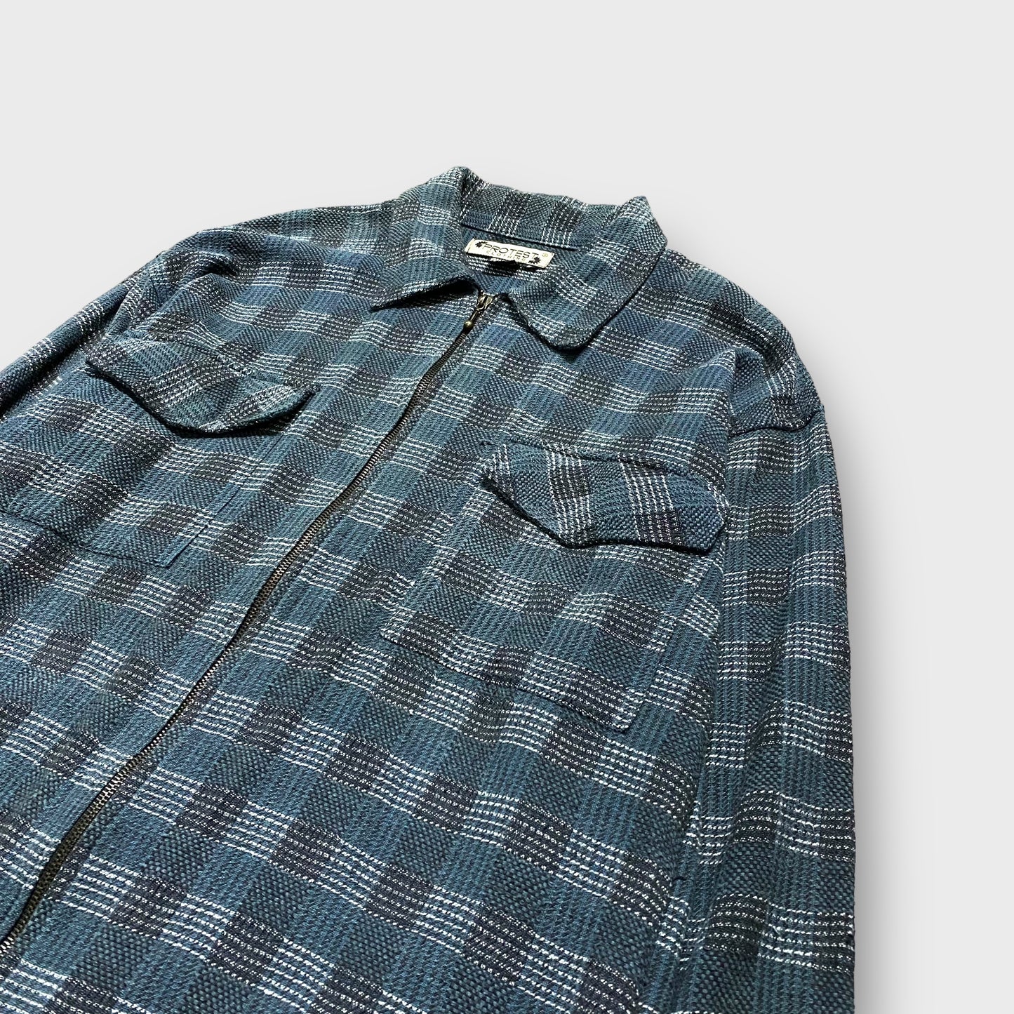 “PRO TEST” plaid pattern zip up jacket