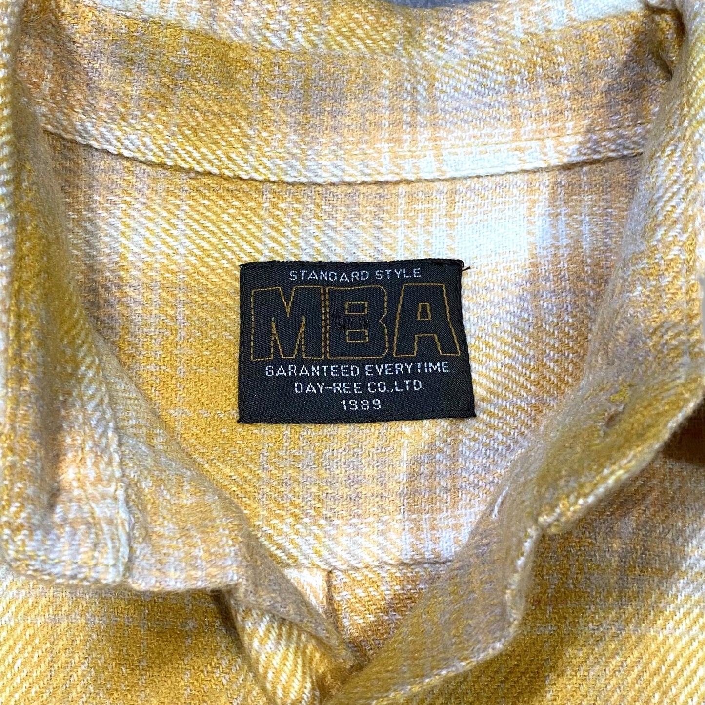 90’s “MBA” ombre check pattern heavy flannel shirt