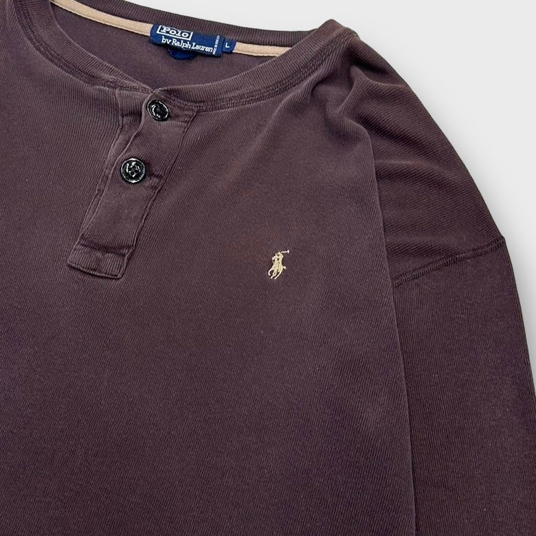 90’s “Polo Ralph Lauren” henry-neck thermal shirt