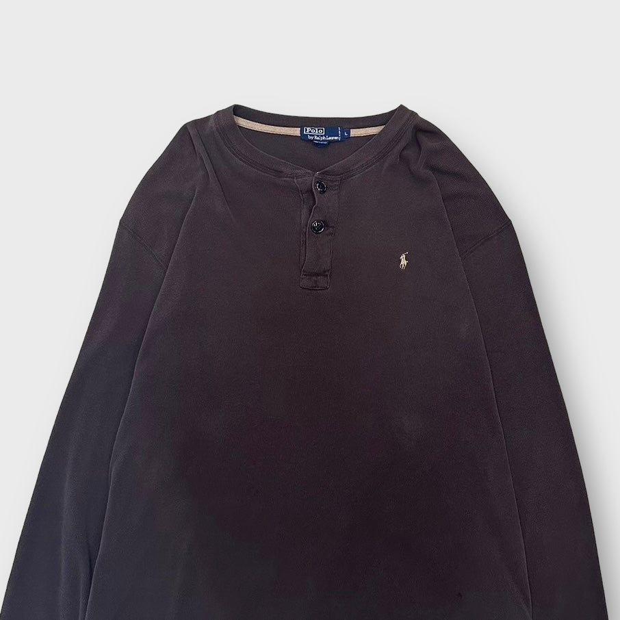 90’s “Polo Ralph Lauren” henry-neck thermal shirt