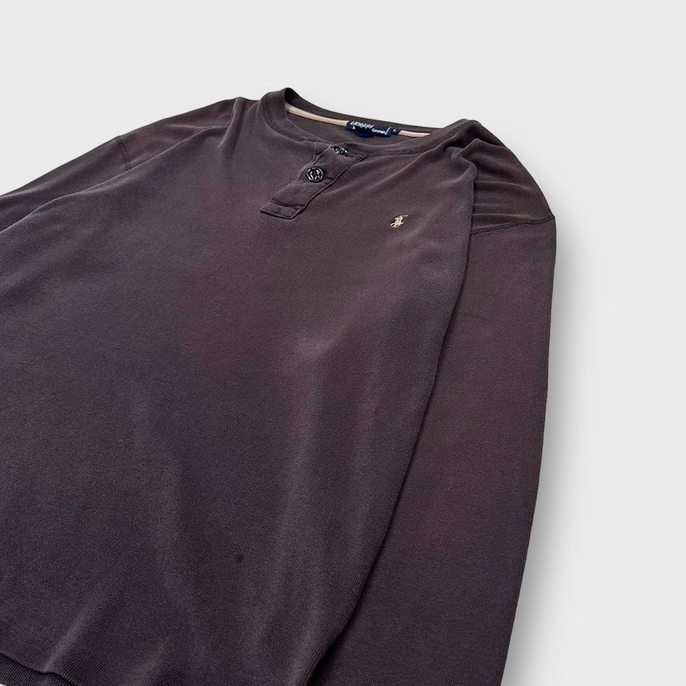 90’s “Polo Ralph Lauren” henry-neck thermal shirt