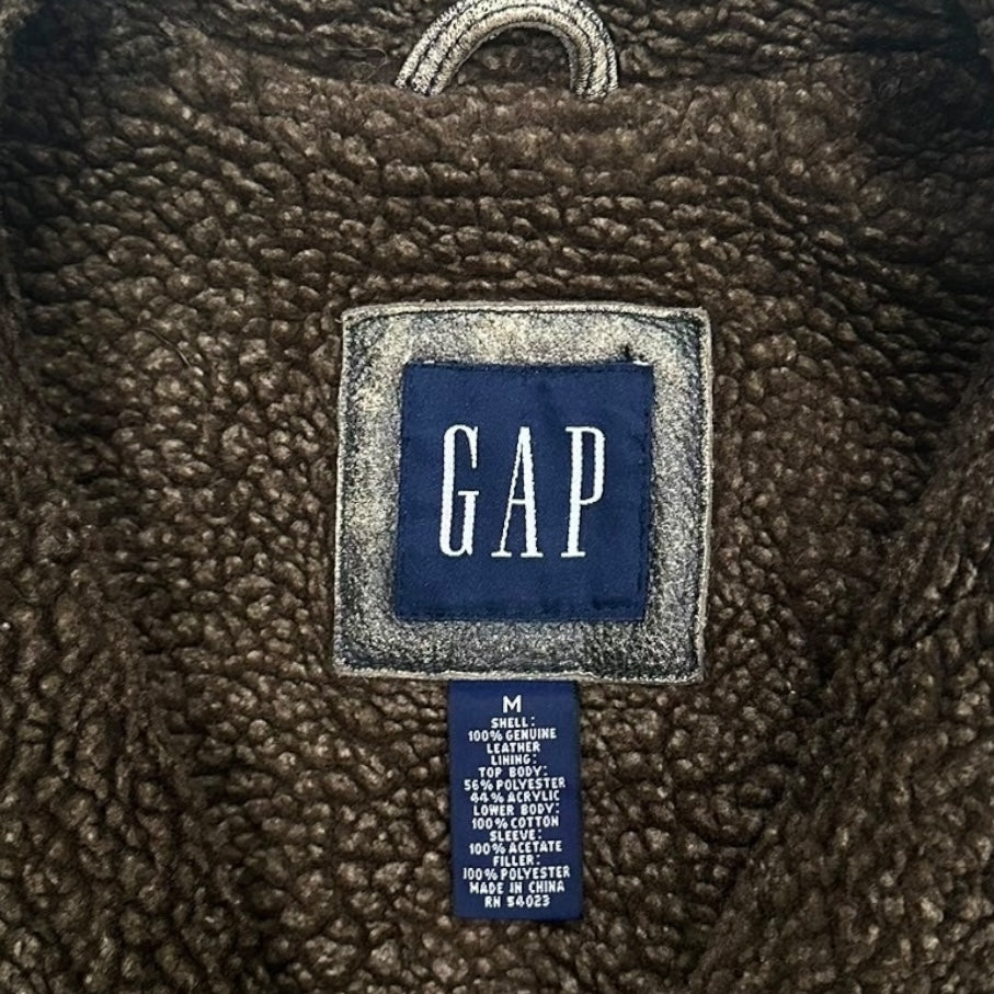 90’s “GAP” leather mouton jacket