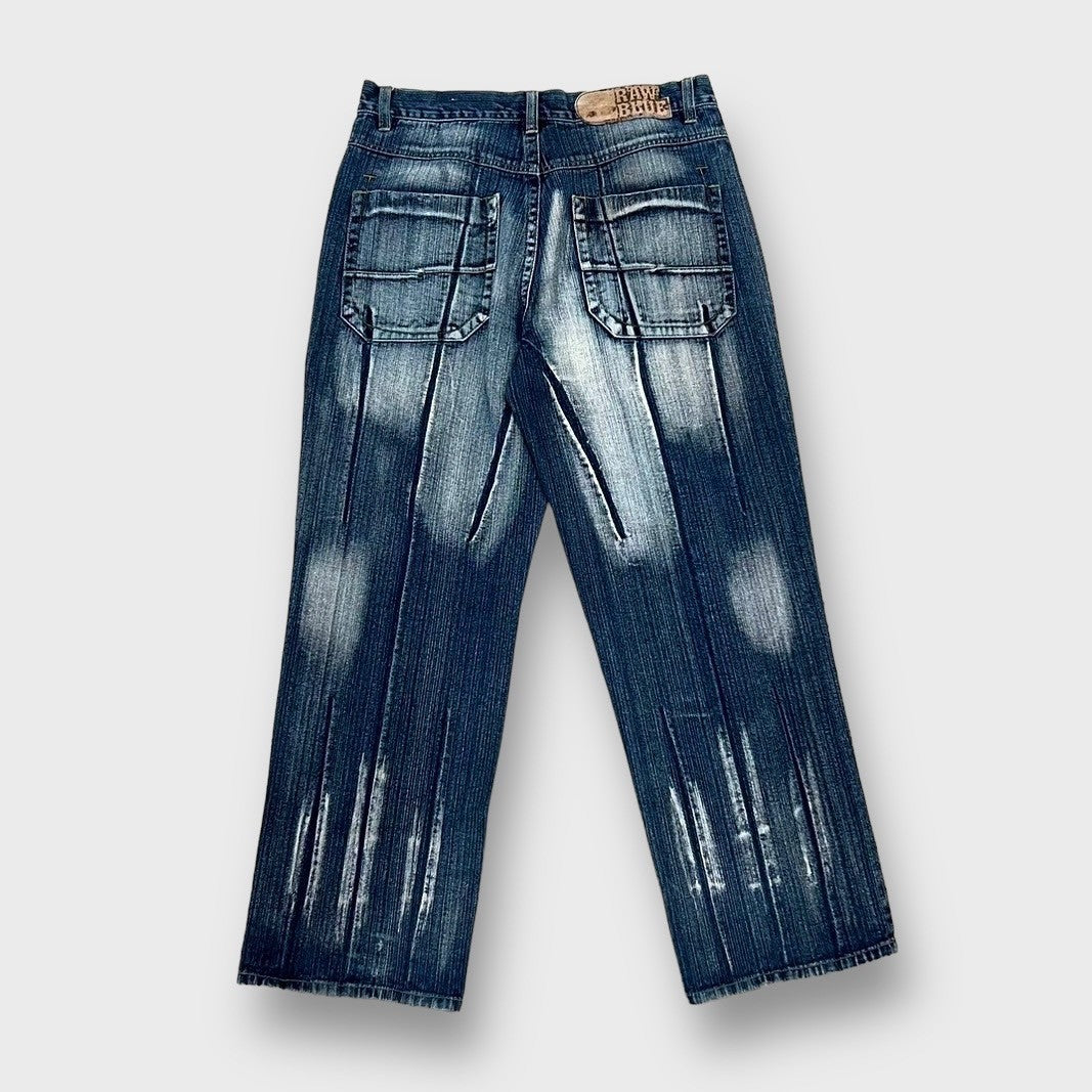 90’s “RAW SINCE”
Woshed pattern wide denim pants