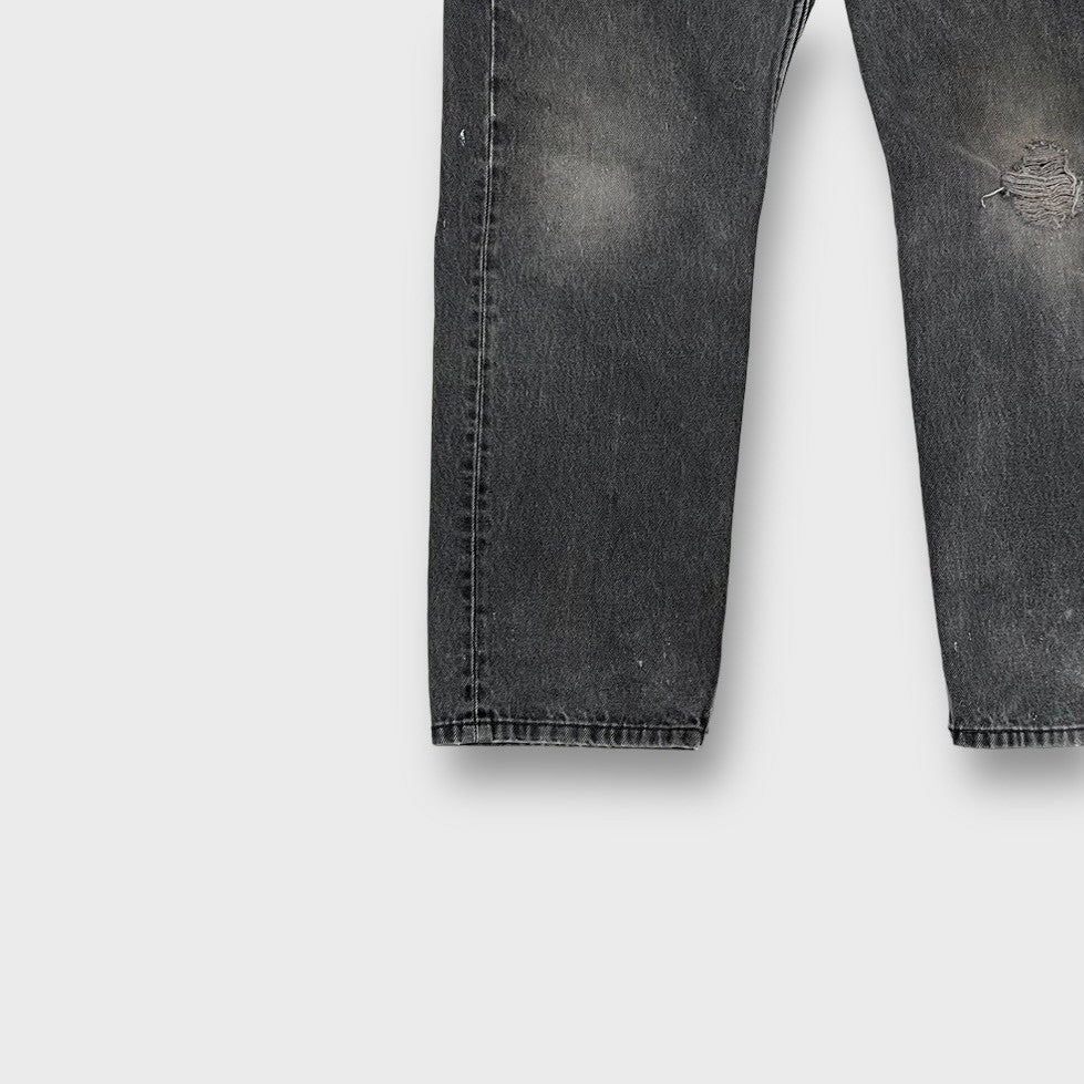 00’s “LEVI’S” “505” black damage denim