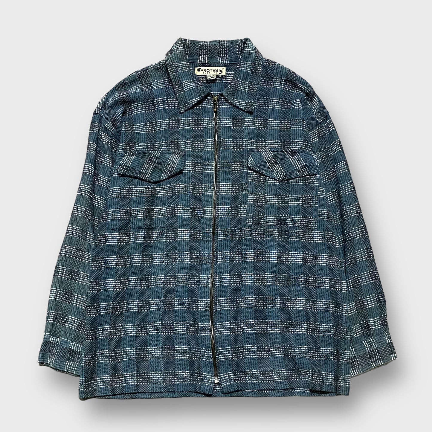 “PRO TEST” plaid pattern zip up jacket