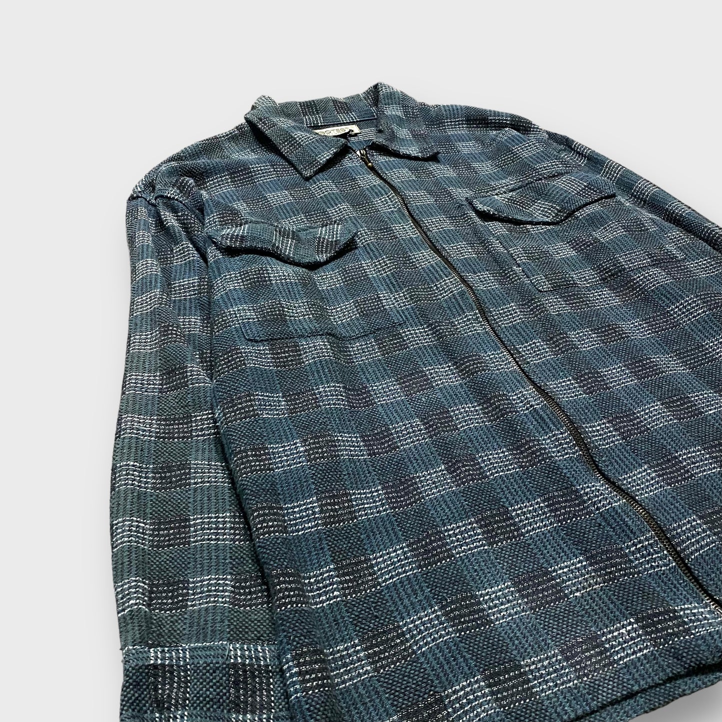 “PRO TEST” plaid pattern zip up jacket