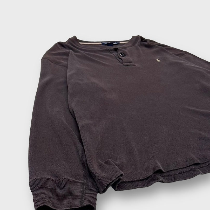 90’s “Polo Ralph Lauren” henry-neck thermal shirt