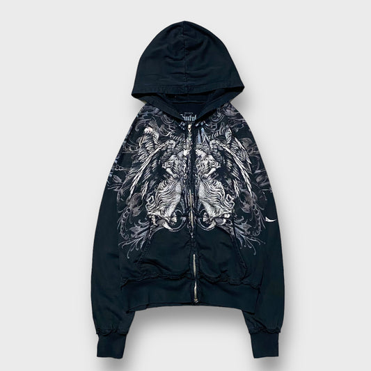 Angel design hull zip hoodie