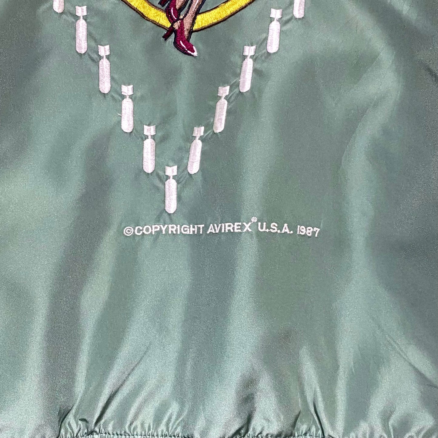 80's "AVIREX" Embroidery MA-1 type jacket