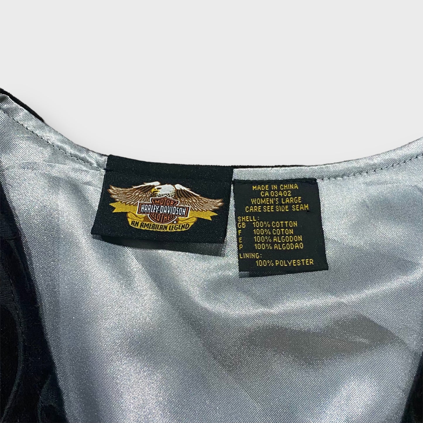 "Harley-Davidson" Fire pattern cross design vest