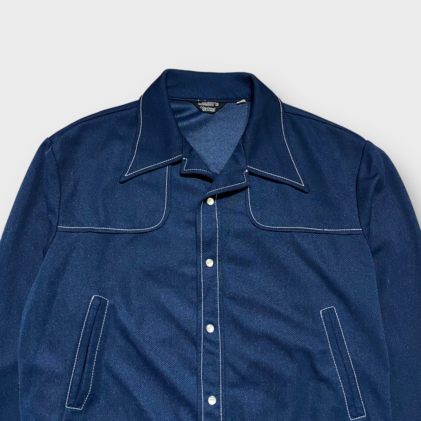 70's "Leisure Mates" Open collar stitch shirt jacket