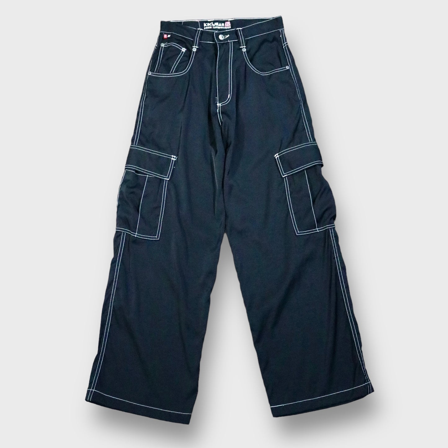 "KIKWEAR" Nylon gimmick flare pants