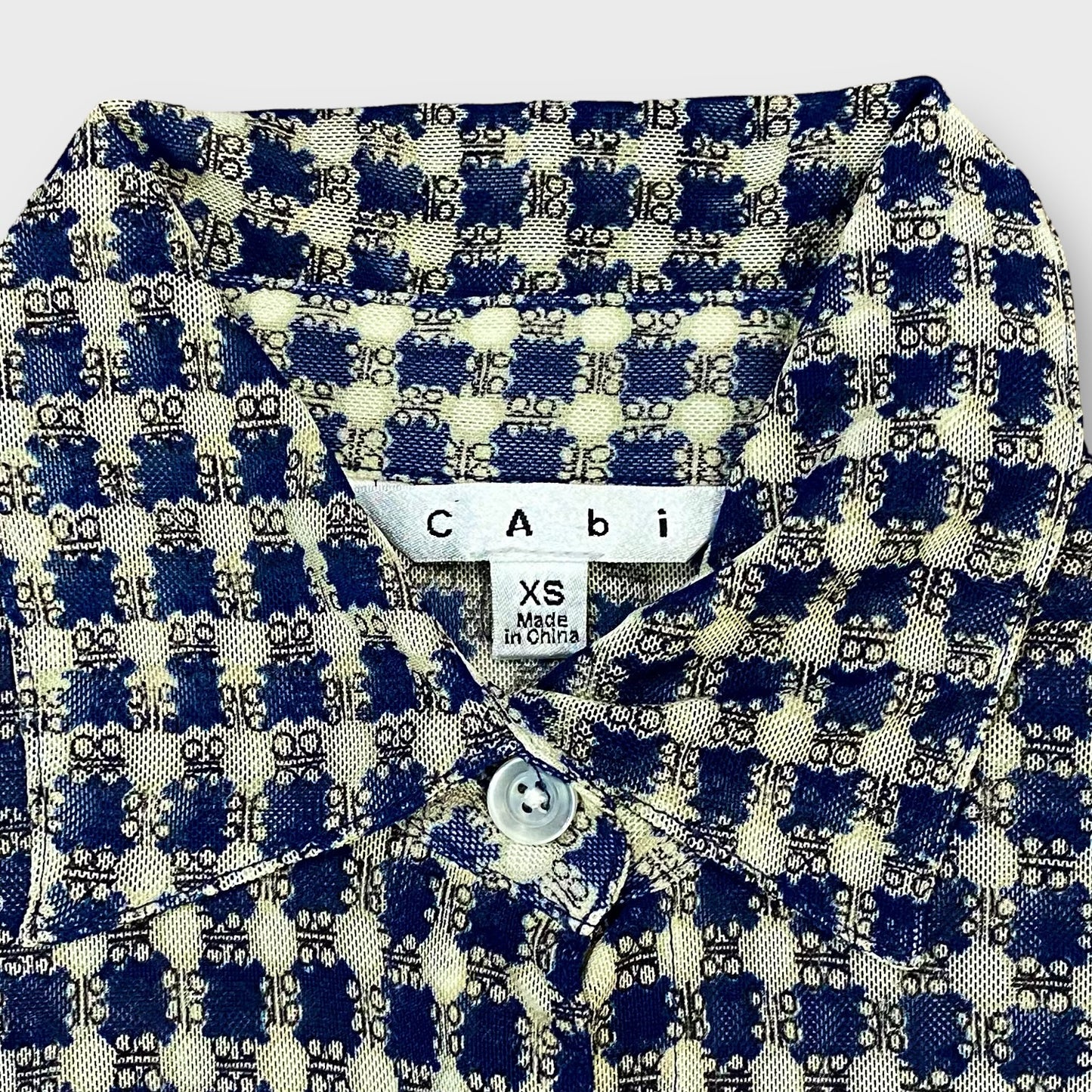"cAbi" Pattern sheer shirt