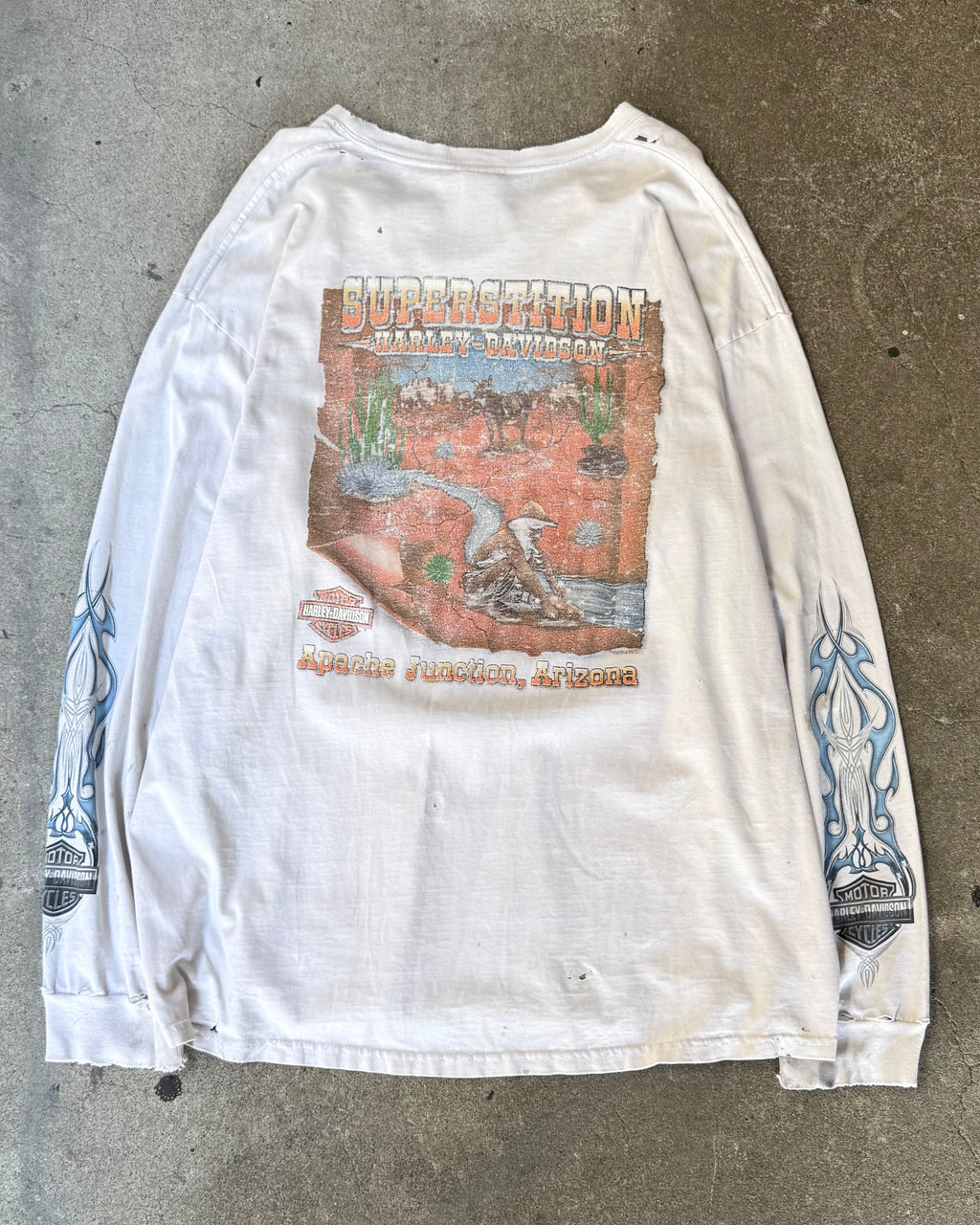 00’s “HARLEY DAVIDSON” flame pattern l/s t-shirt X-LARGE