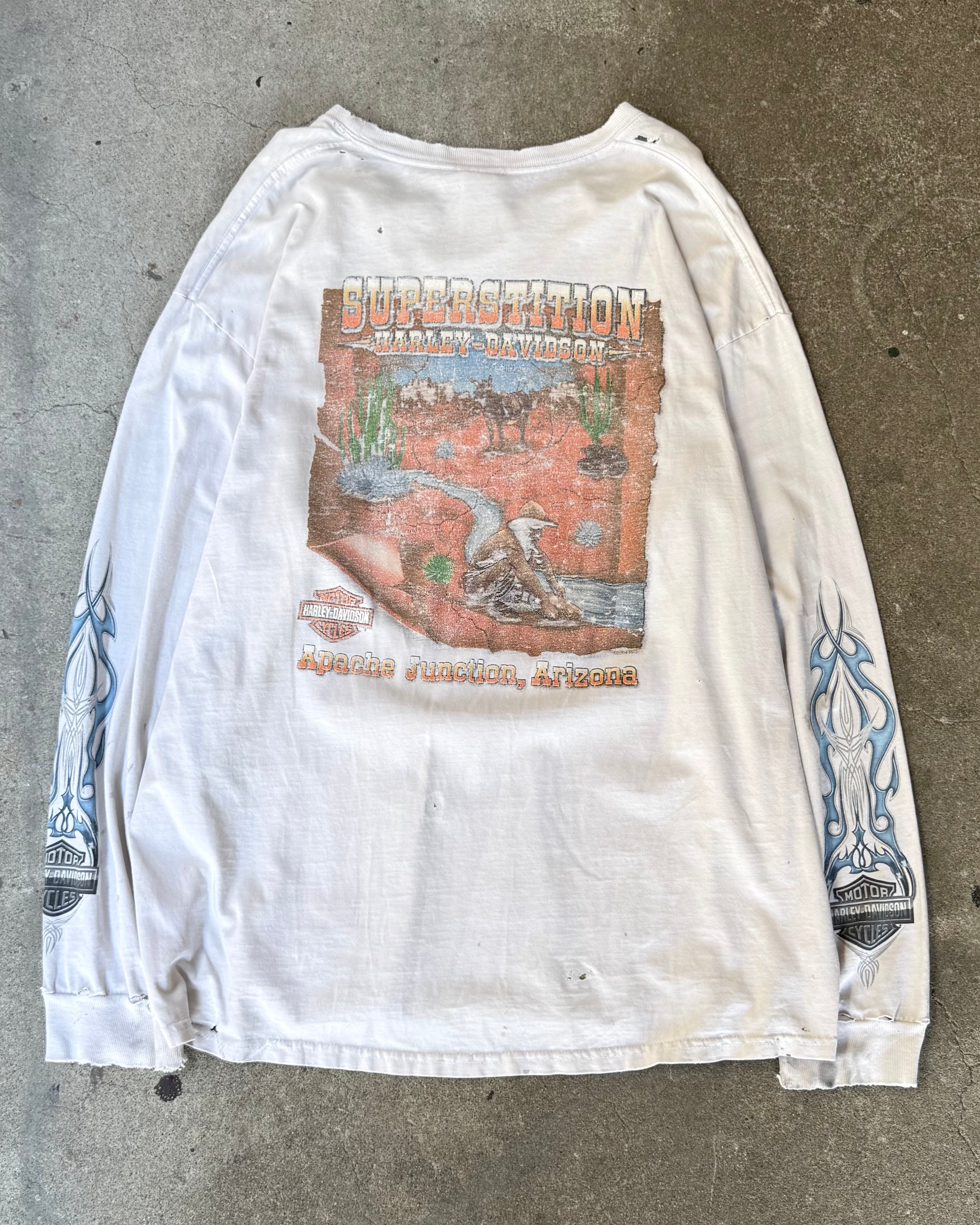 00’s “HARLEY DAVIDSON” flame pattern l/s t-shirt X-LARGE