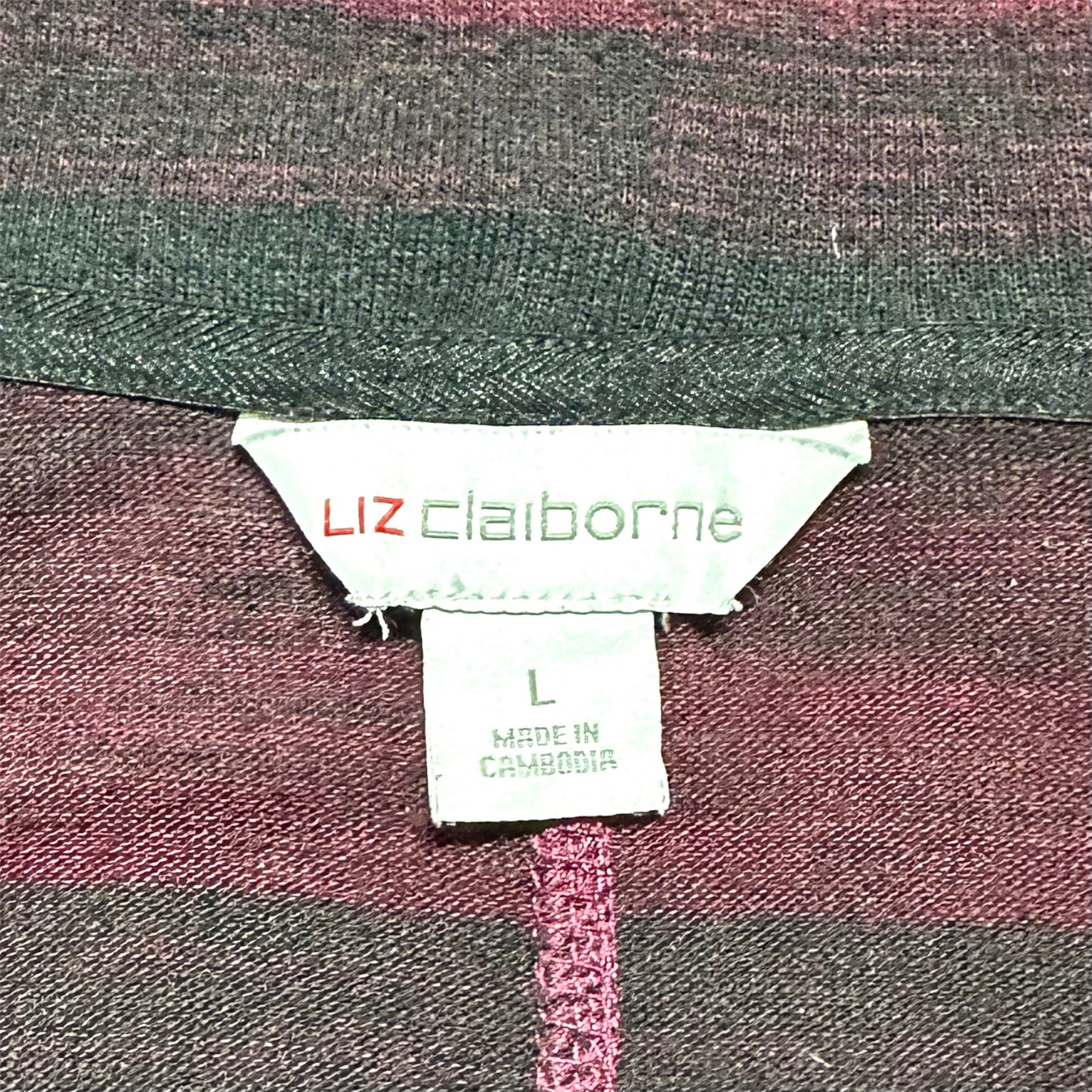 "Liz claiborne" Gradation border pattern cotton cardigan