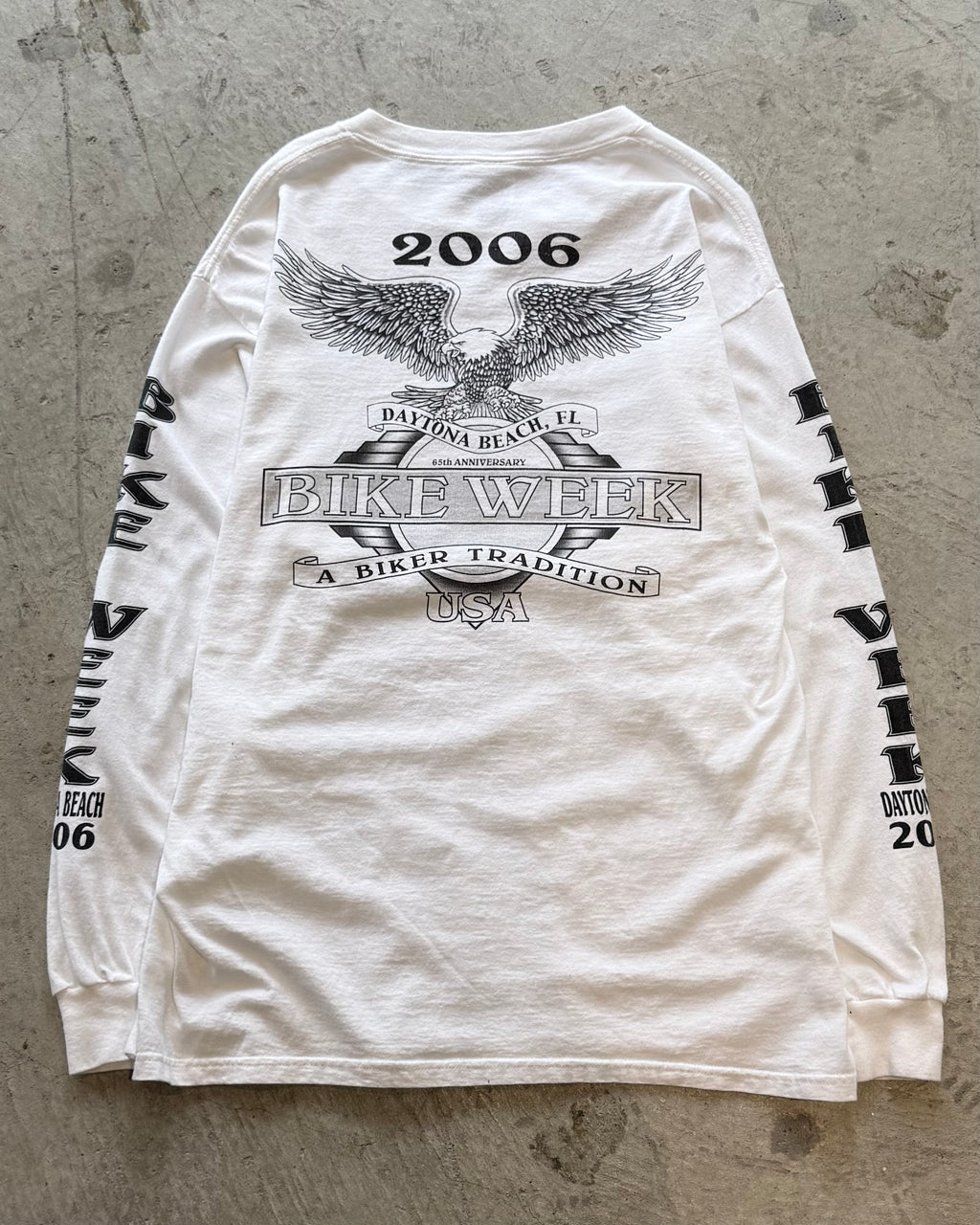00’s BIKE WEEK
“DAYTONA BEACH 65TH” l/s t-shirt LARGE