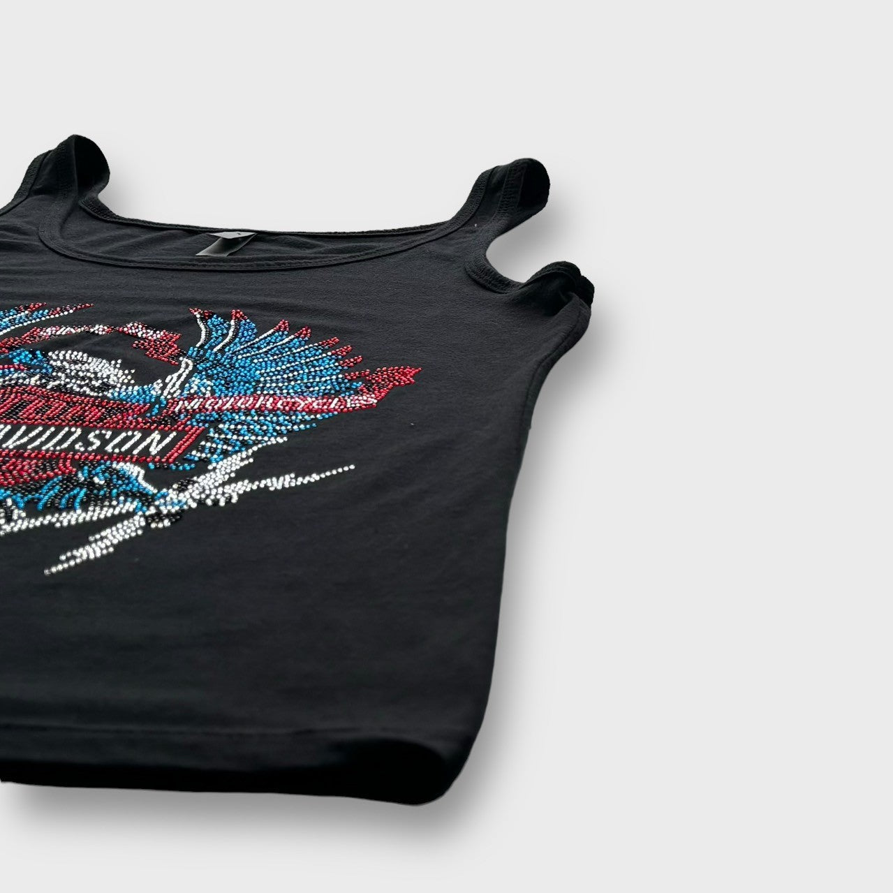 "Harley-Davidson" rhinestone design tank top
