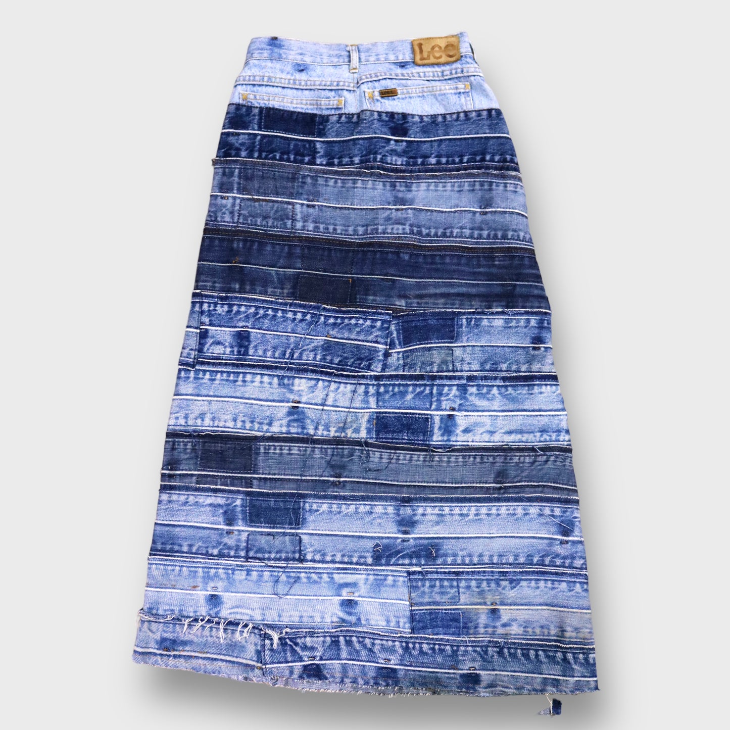 Remake tsugihagi design denim skirt