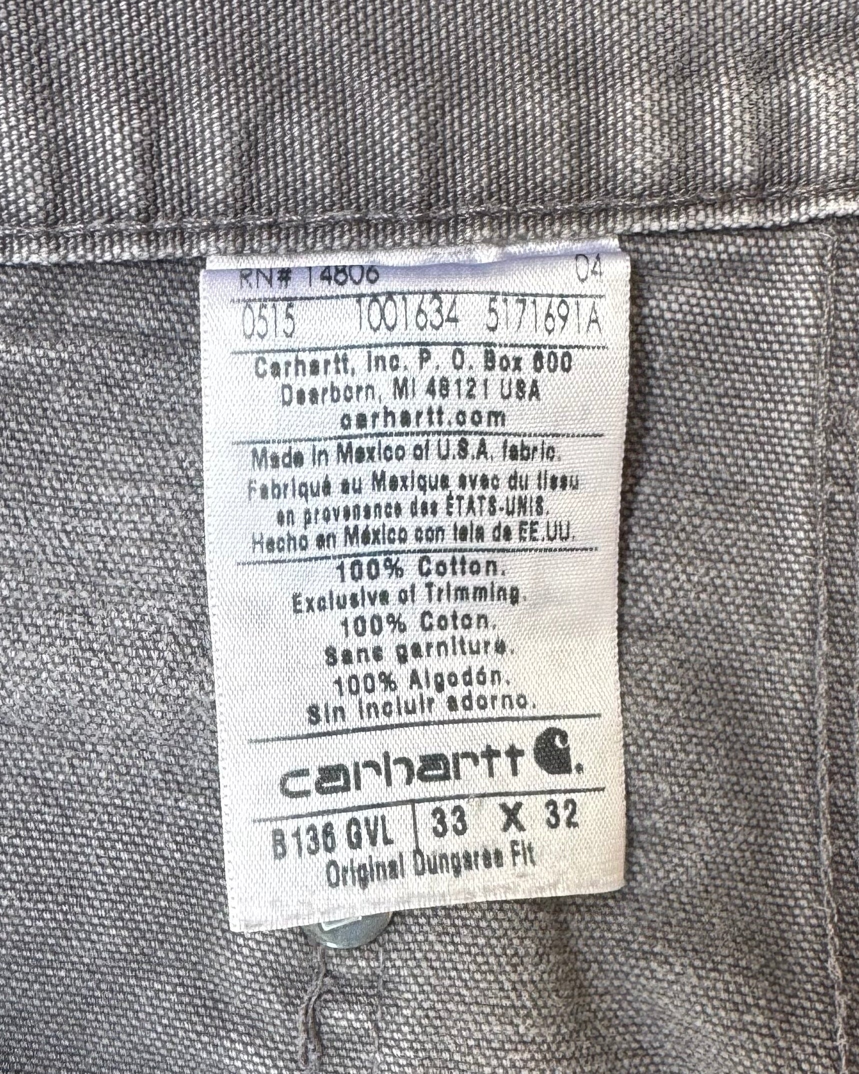 00’s “Carhartt”faded double knee work wear pants 33×32