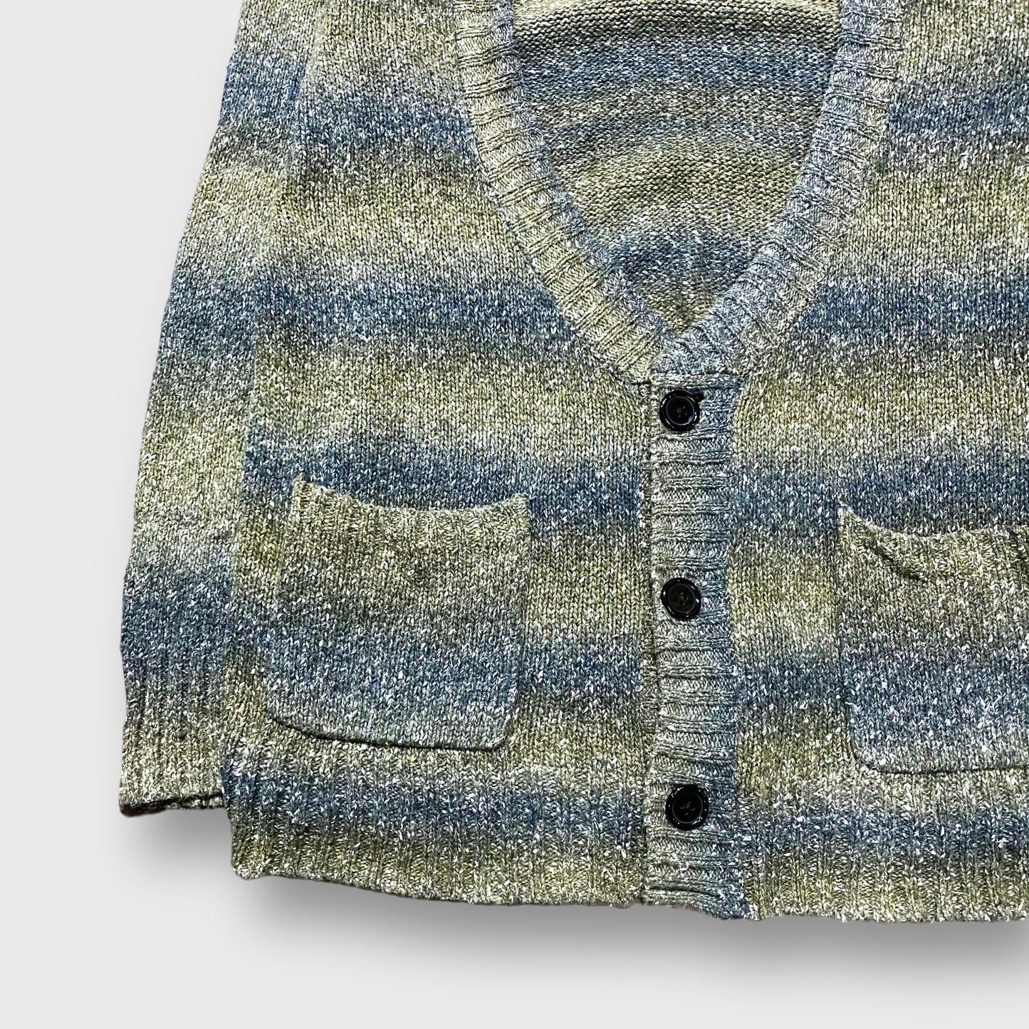 Border pattern gradation knit cardigan