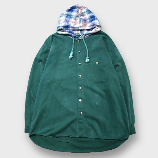 "SHAH SAFARI" Plaid pattern hooded shirt