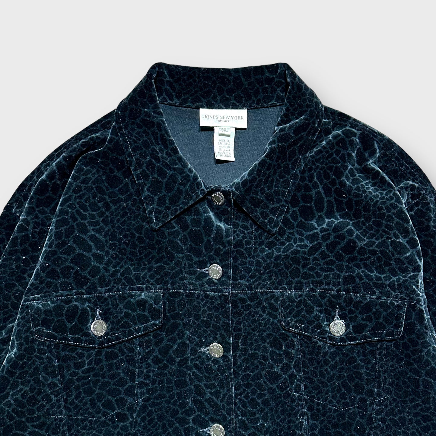 Crocodile pattern velour tracker type jacket