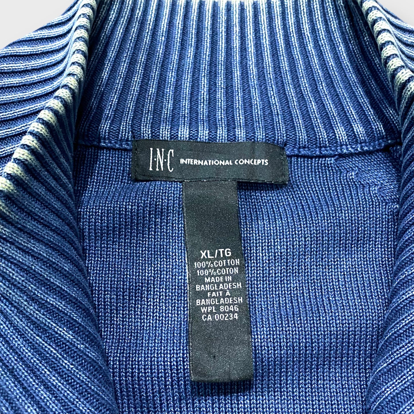 Full zip high-neck knit jacket
