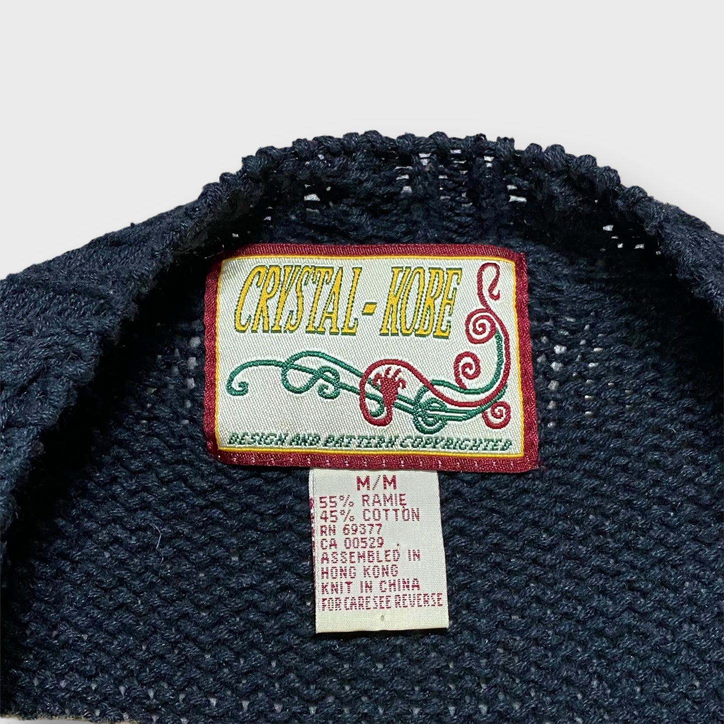 "CRYSTAL-KOBE" Allover pattern cotton knit sweater