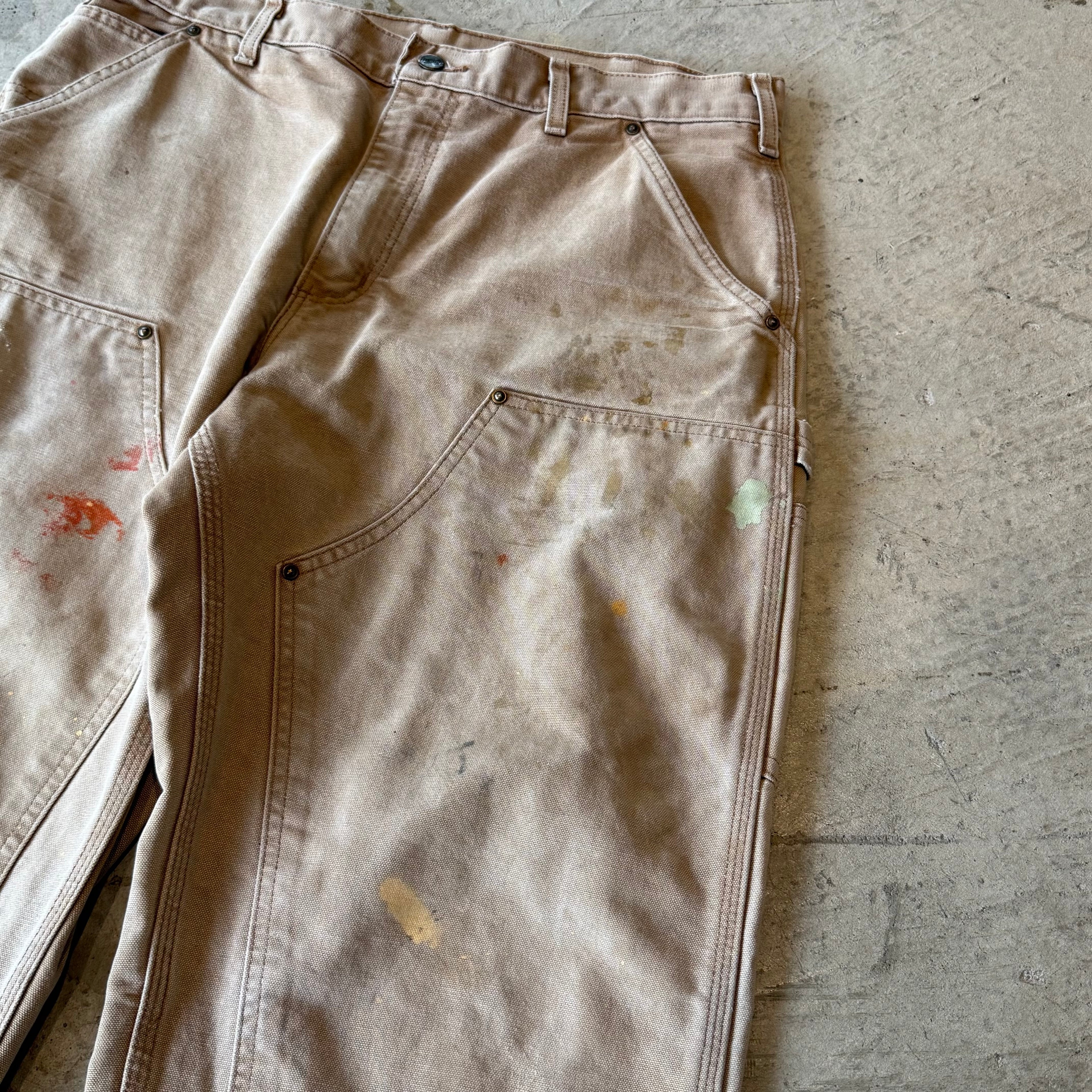 00's "Carhartt"faded double knee work wear pants 35×30