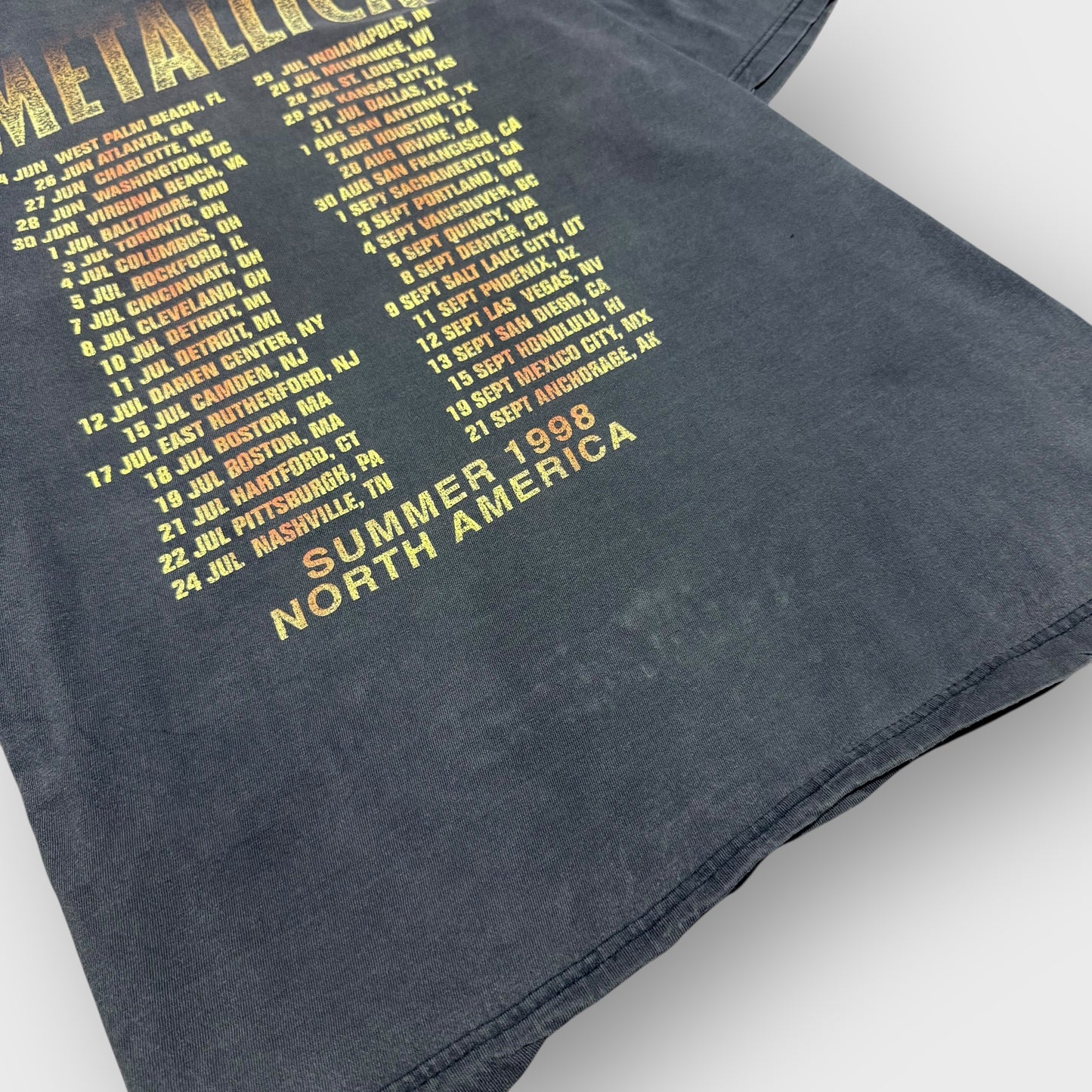 90’s METALLICA
“Summer 1998 north america tour” t-shirt