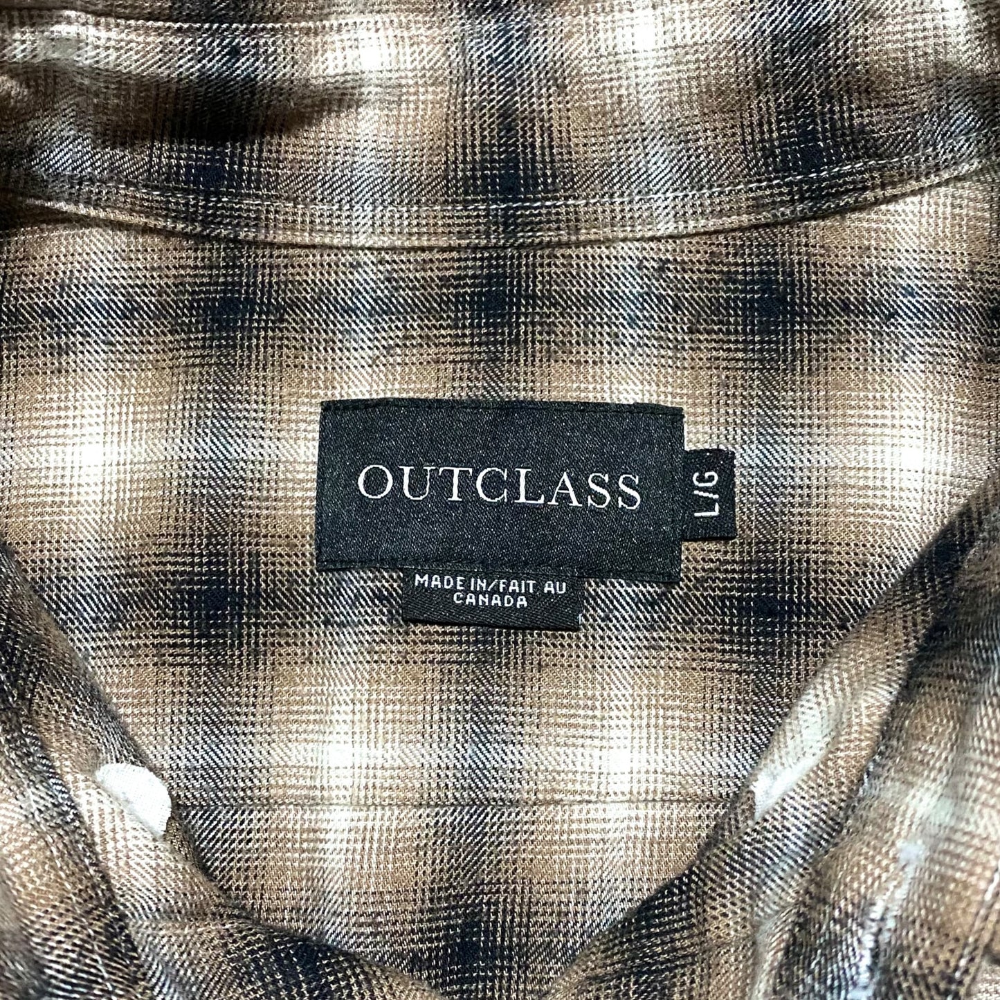 00's "OUTCLASS" Ombre check pattern shirt