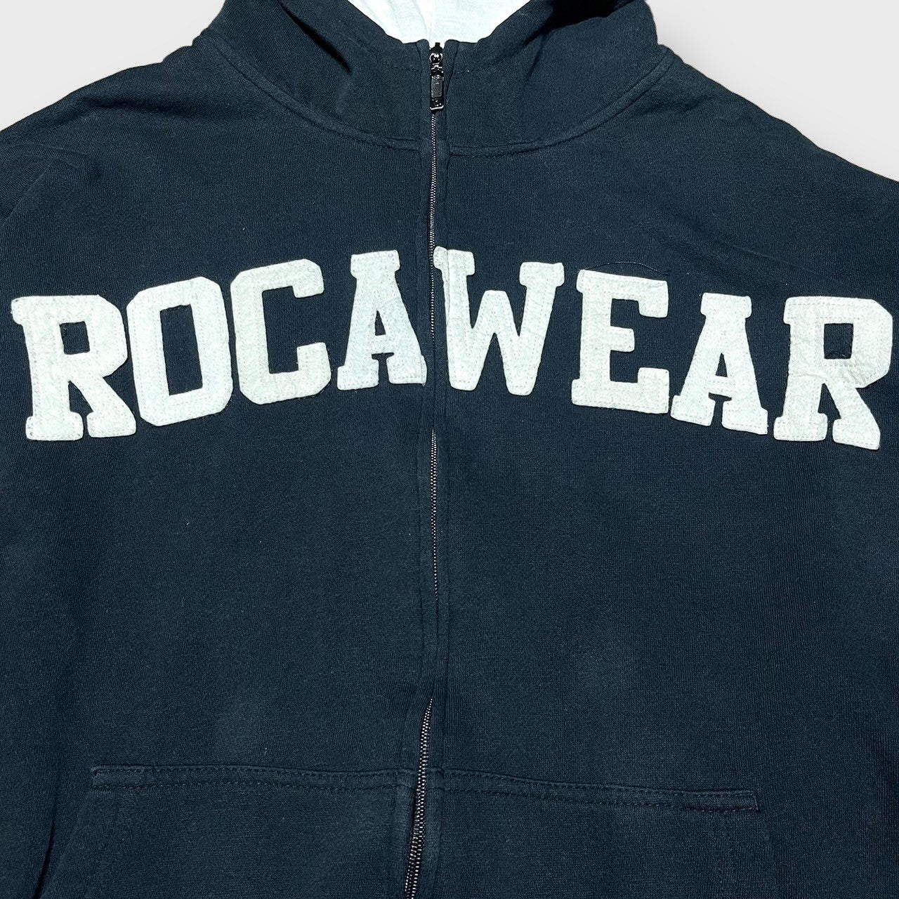 "ROCAWEAR" Logo design full zip hoodie