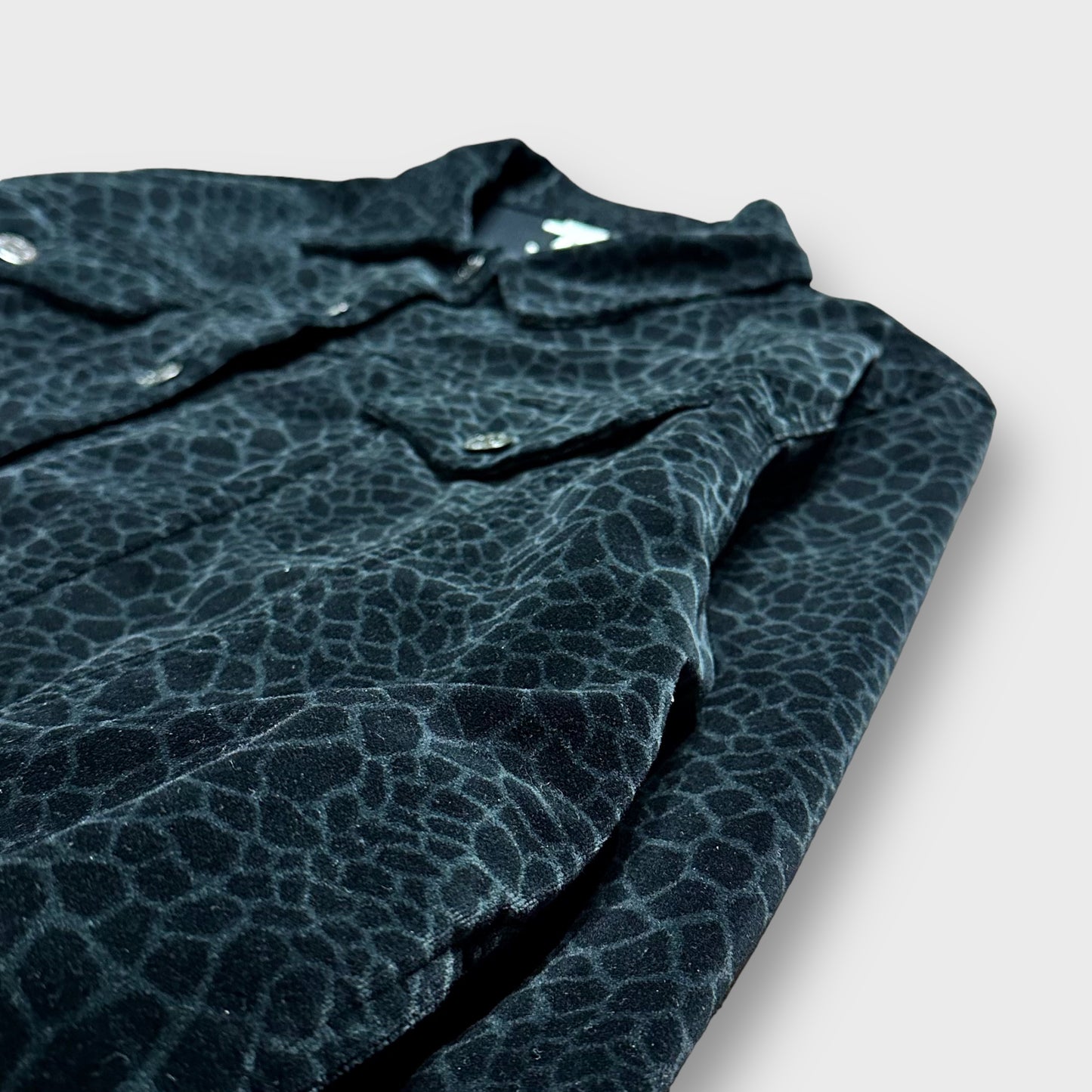 Crocodile pattern velour tracker type jacket