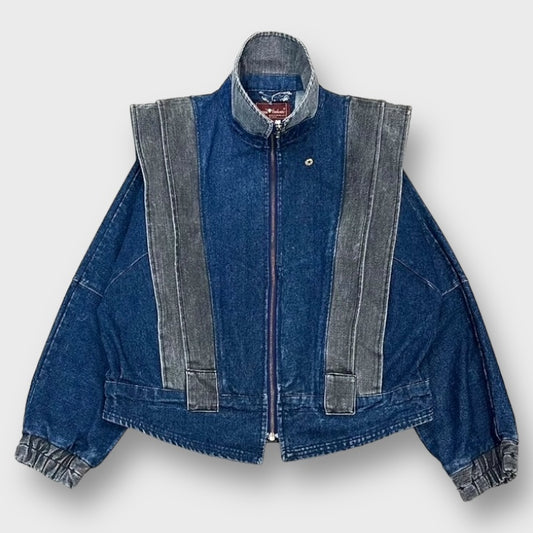 90’s "Seirgio Valente" Two tone hi-neck denim jacket