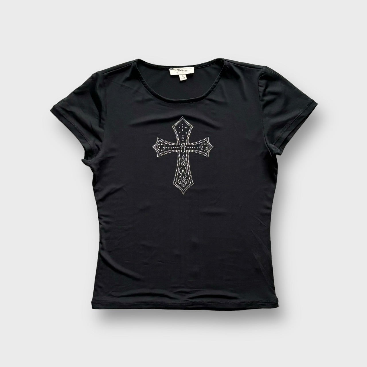 "Bella me" cross design sheer t-shirt