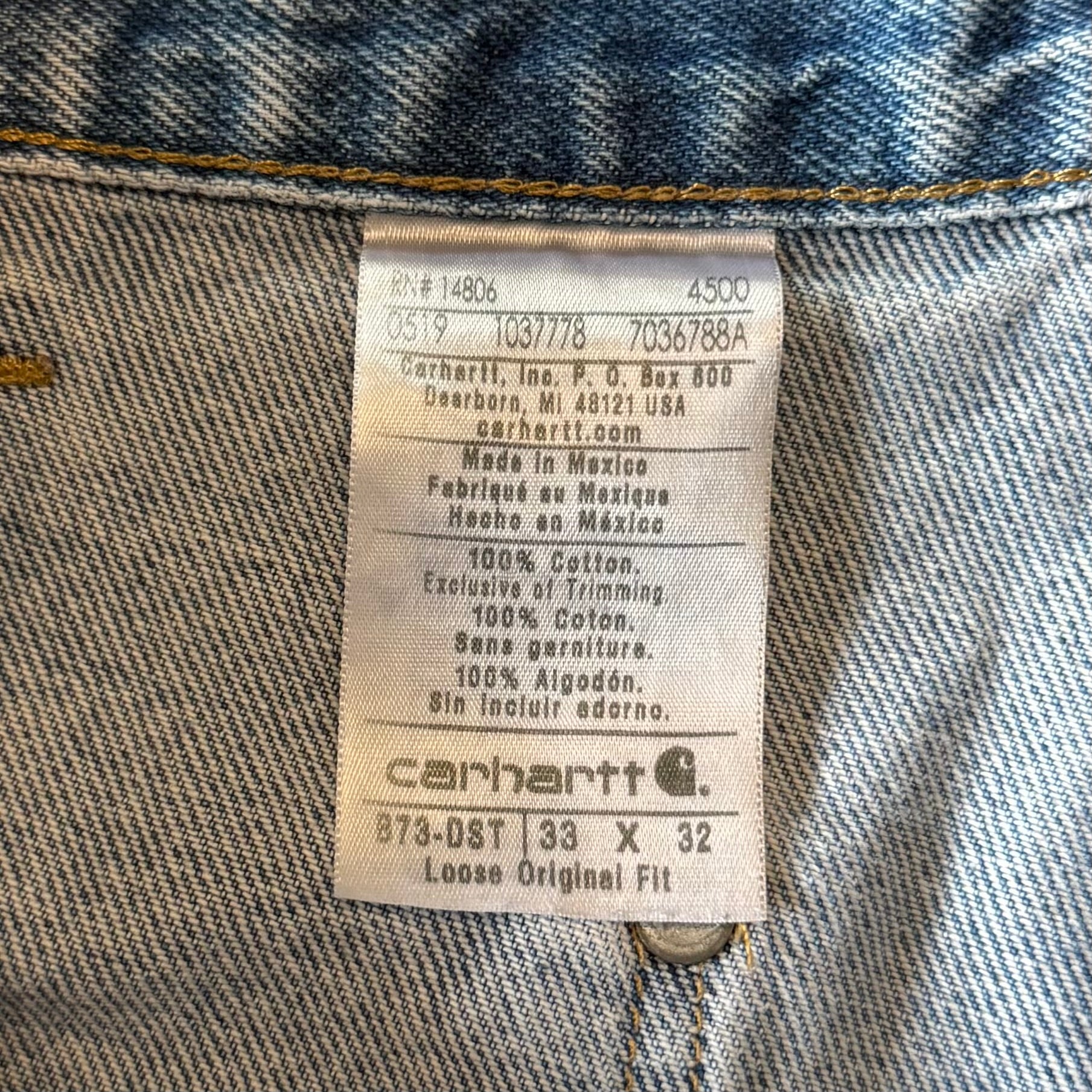 00's "Carhartt"faded double knee work wear pants 33×32