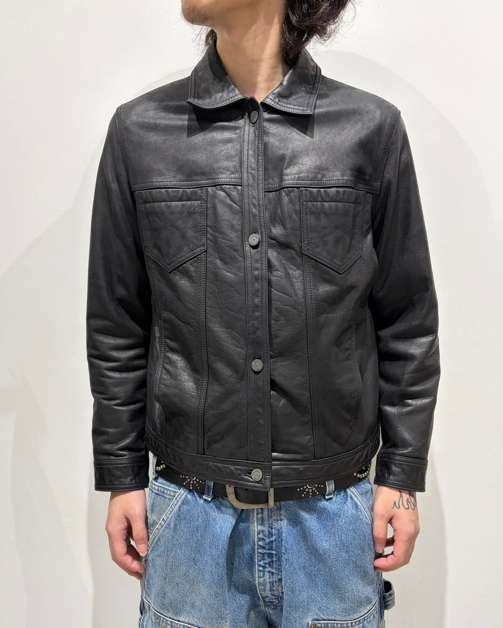 90-00’s “relativity”leather jacket medium