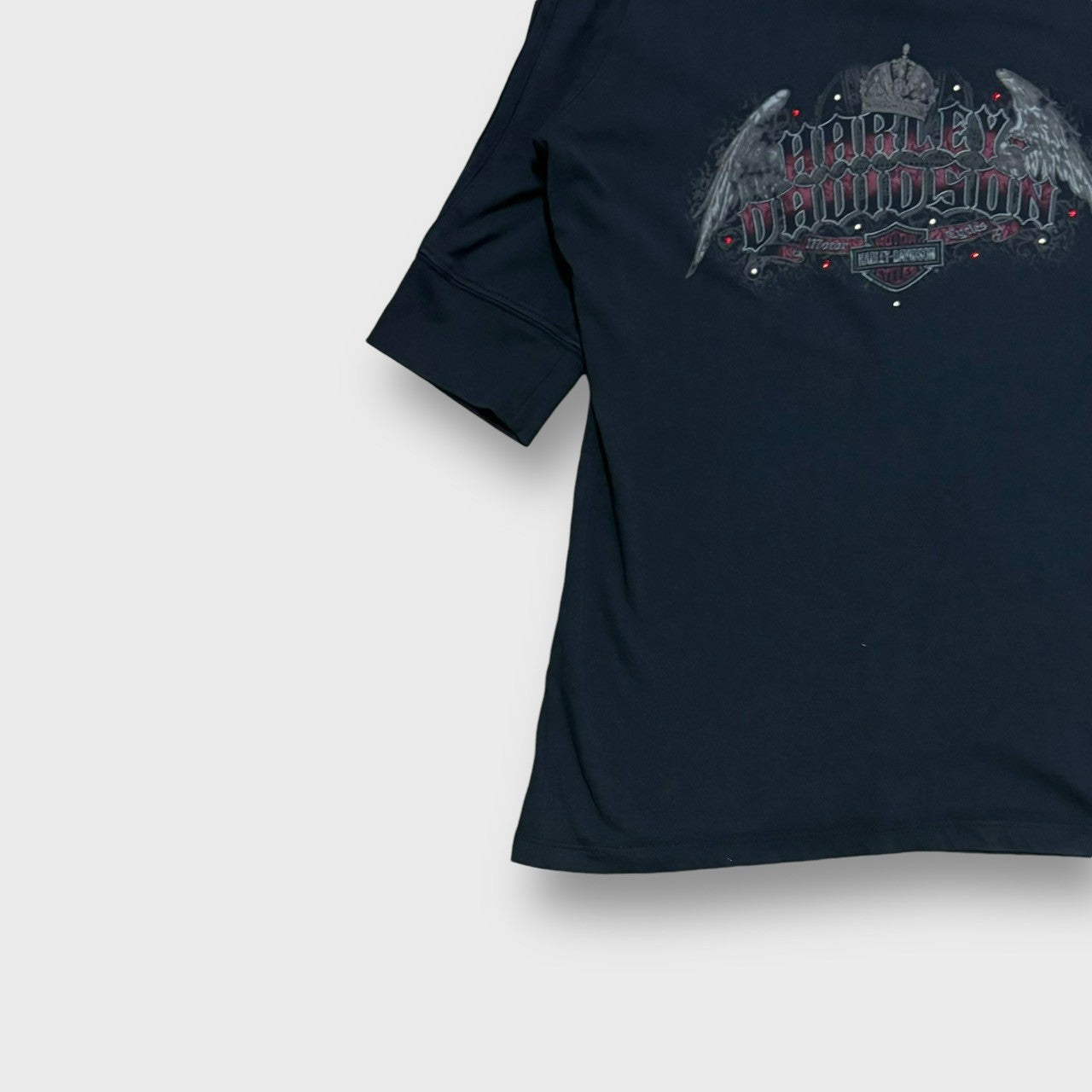 "Harley-Davidson" rhinestone design t-shirt