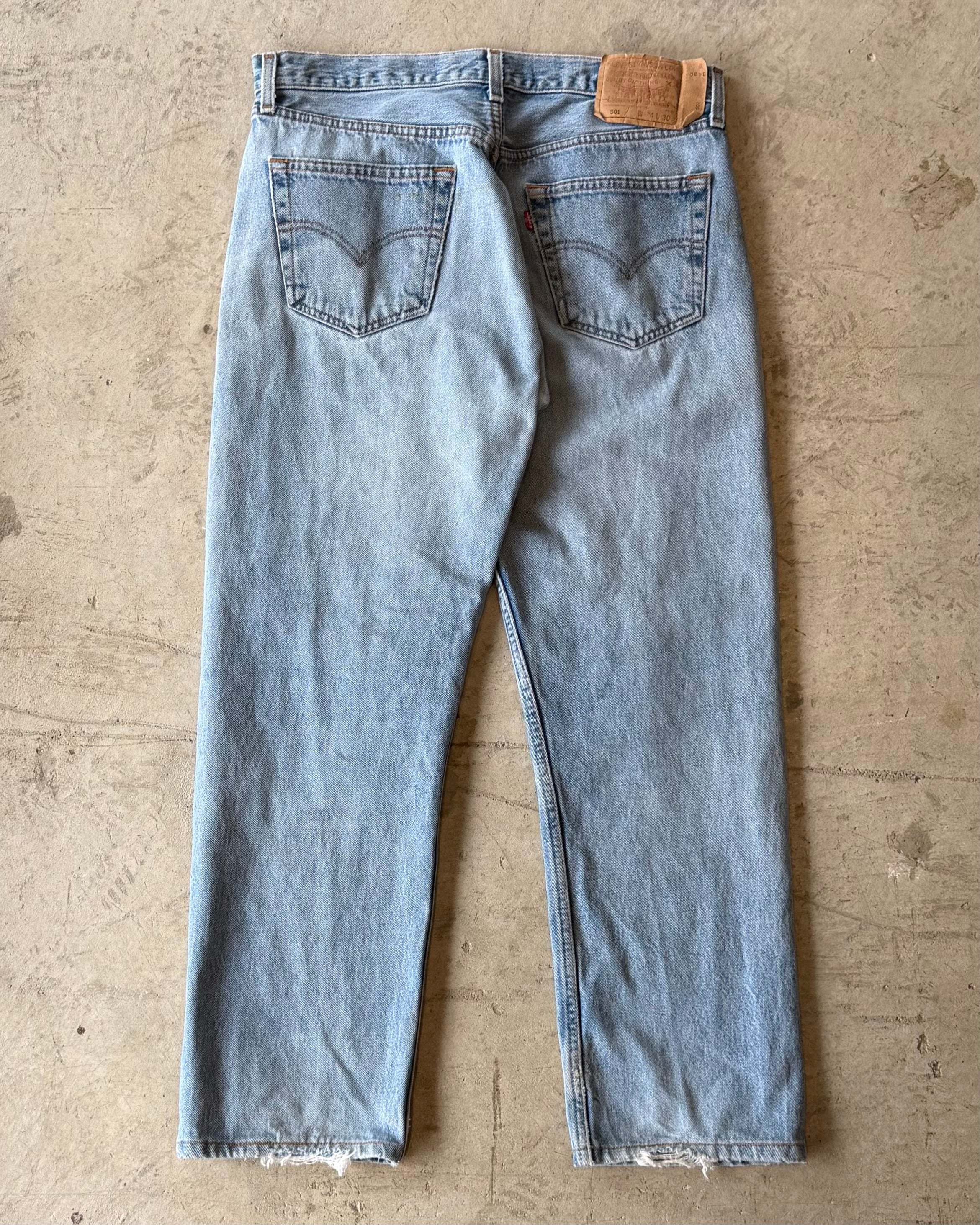 00’s Levi’s “501” damage denim pants 34×30