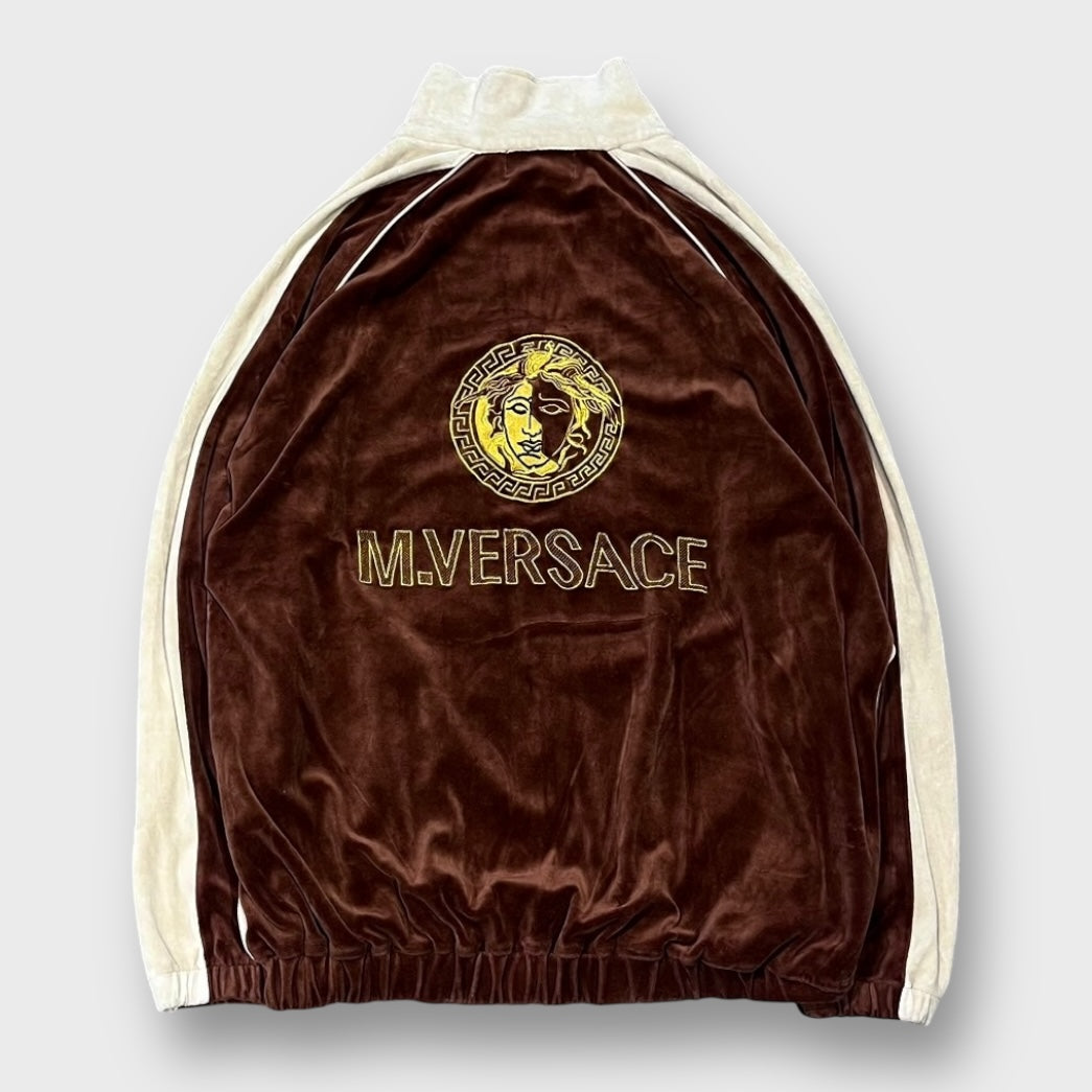 "M.VERSACE" Over sized velour track jacket