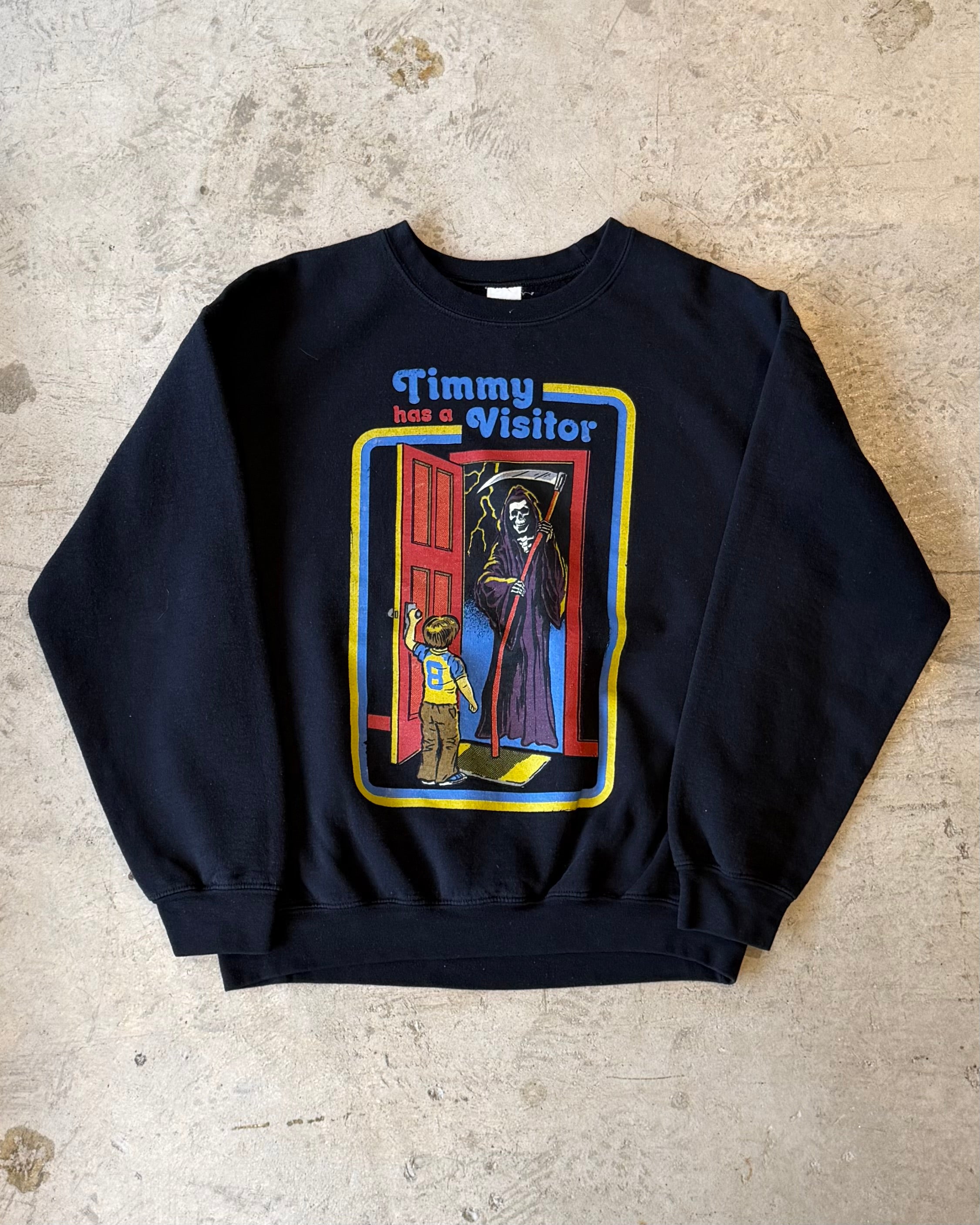 00’s STEVEN RHODES “Timmy has a Visitor” crew neck sweat LARGE