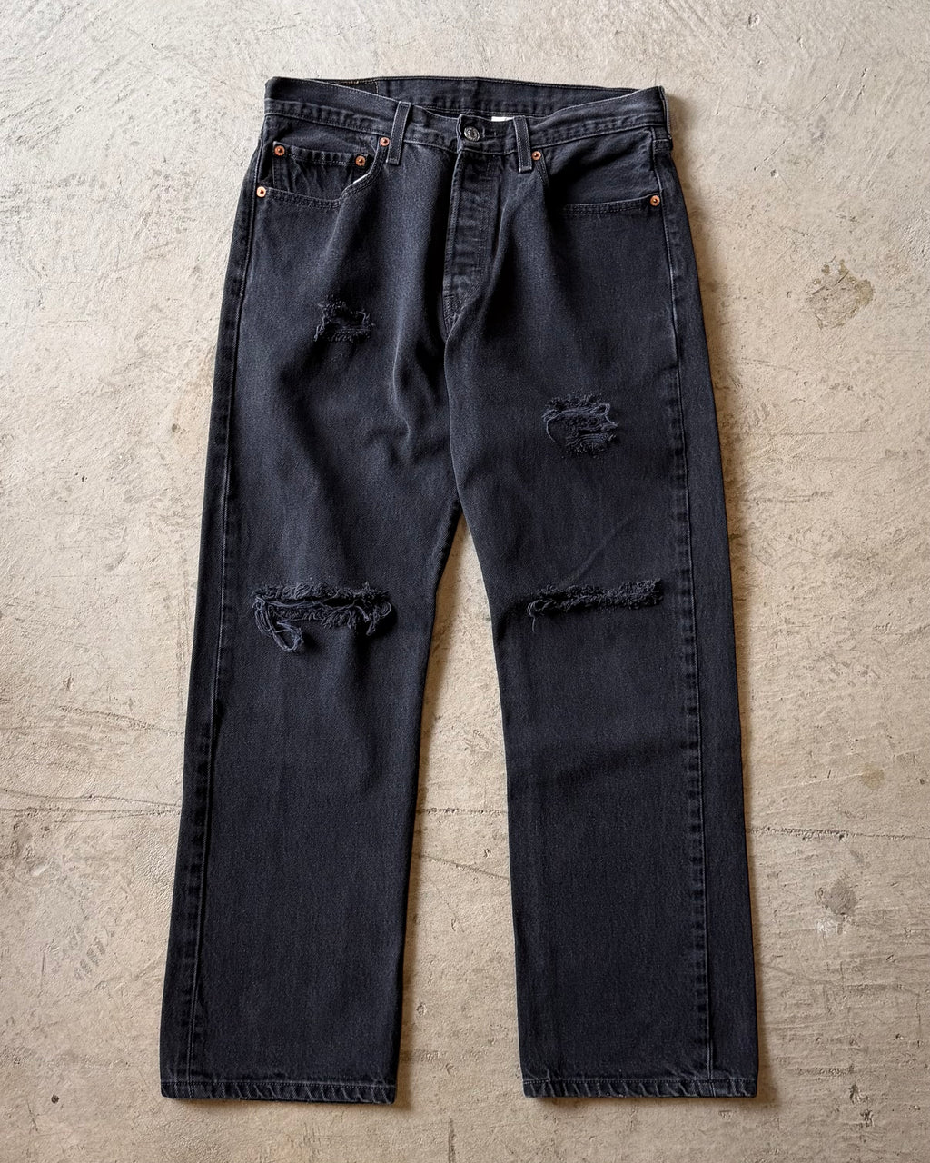 00’s Levi’s “501” damage denim pants 33×30